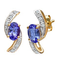 Tanzanite Stud Earrings 9ct Yellow Gold | Prime Jewellery