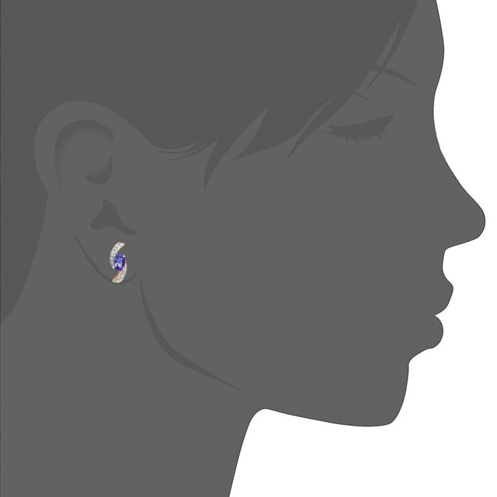 Tanzanite Stud Earrings - detail view | Prime Jewellery