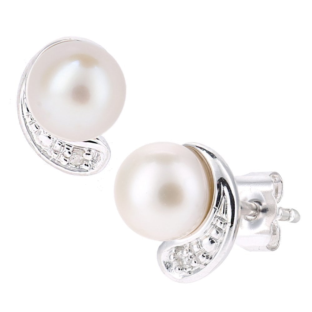 Pearl Stud Earrings 9ct White Gold | Prime Jewellery