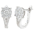 18ct White Gold 0.75 Carat Natural Diamond Halo Mini Hoops
