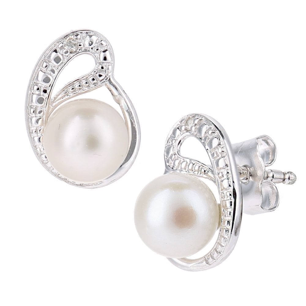 Pearl Stud Earrings 9ct White Gold | Prime Jewellery