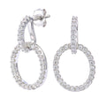 9ct White Gold 0.45 Carat Natural Diamond Circle Drop Earrings with Gold Push Back
