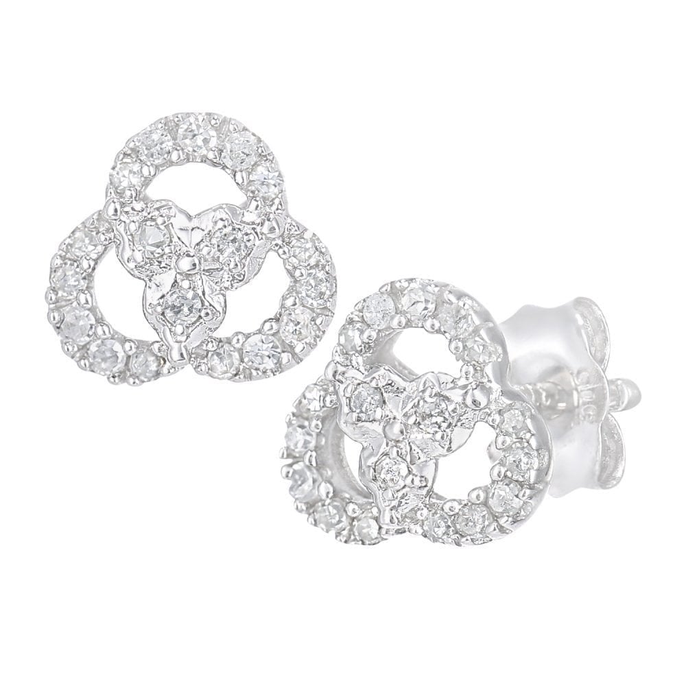 Diamond Stud Earrings 9ct White Gold | Prime Jewellery