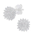 Diamond Cluster Stud Earrings 9ct White Gold | Prime Jewellery
