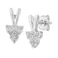 Diamond Trilogy Stud Earrings 9ct White Gold | Prime Jewellery