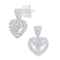 9ct White Gold 0.20 Carat Natural Diamond Heart Drop Earrings