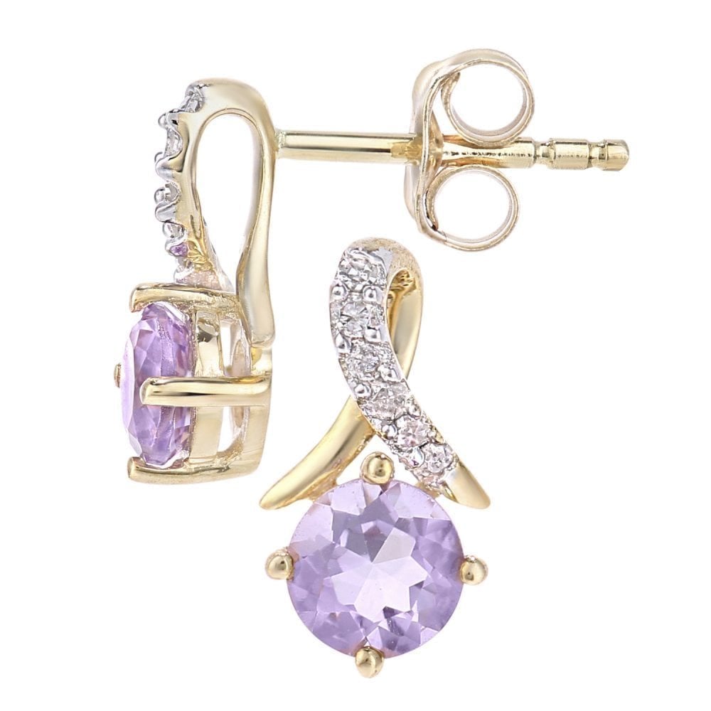 Amethyst Stud Earrings - detail view | Prime Jewellery