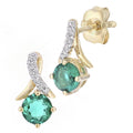 Emerald Crossover Stud Earrings 9ct Yellow Gold | Prime Jewellery