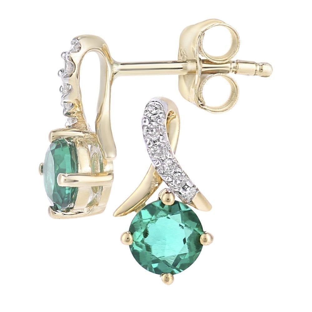 Emerald Stud Earrings - detail view | Prime Jewellery