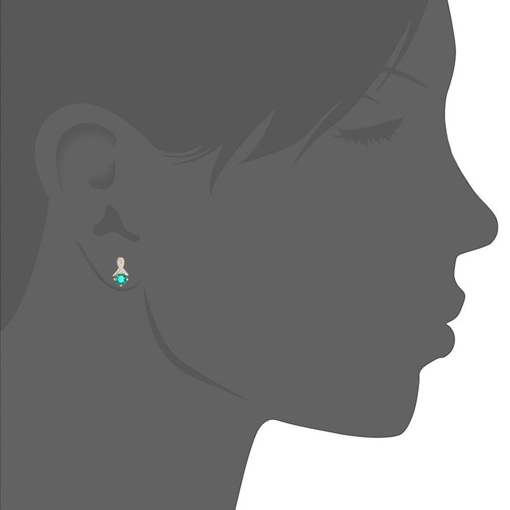Emerald Stud Earrings - detail view | Prime Jewellery