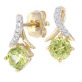 Peridot Crossover Stud Earrings 9ct Yellow Gold | Prime Jewellery
