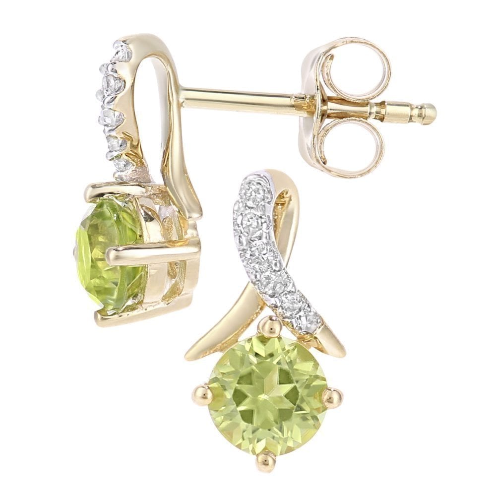Peridot Stud Earrings - detail view | Prime Jewellery