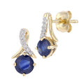 Blue Sapphire Stud Earrings 9ct Yellow Gold | Prime Jewellery