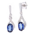 Tanzanite Crossover Drop Earrings 9ct White Gold | Prime Jewellery
