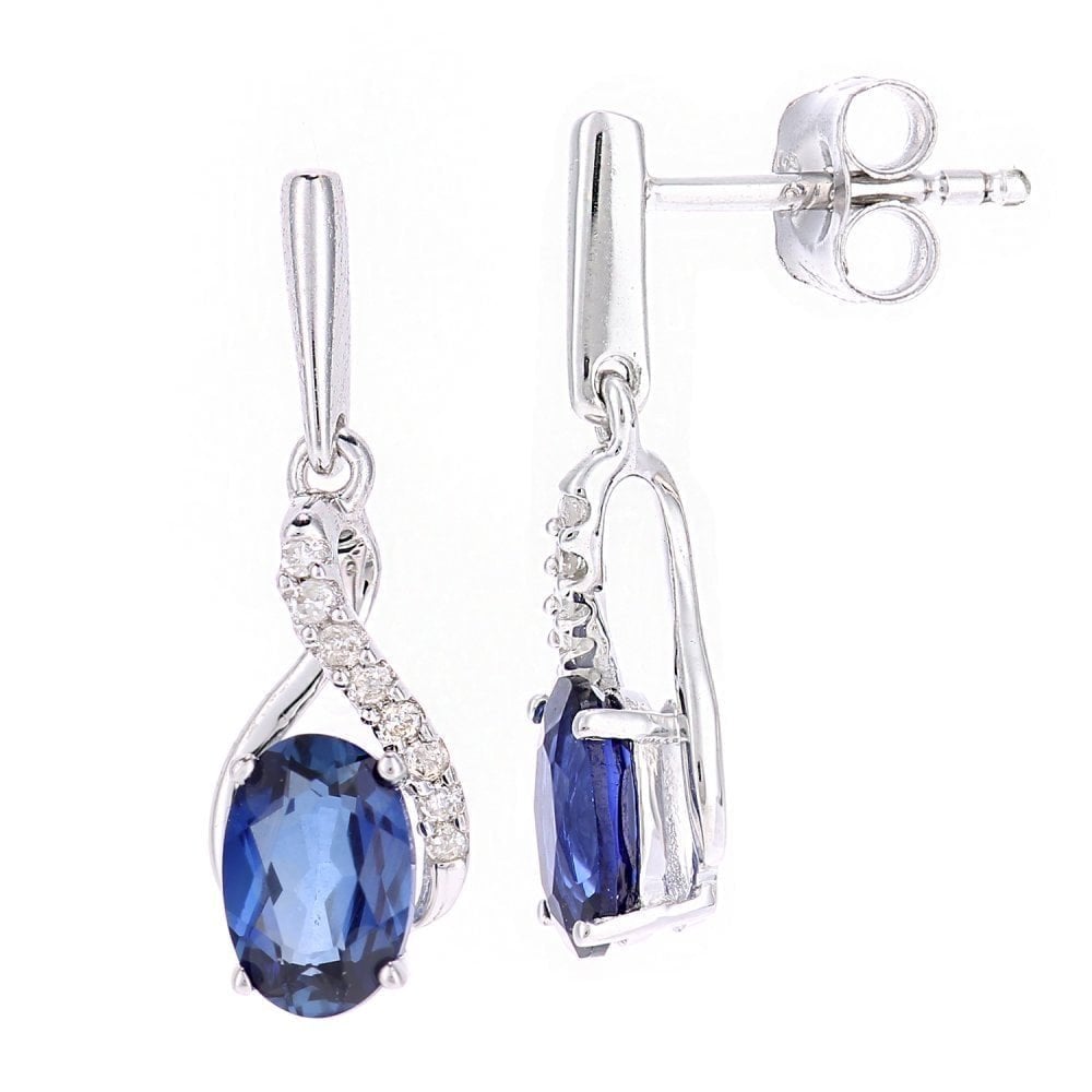 Tanzanite Drop Earrings - detail view | Prime Jewellery