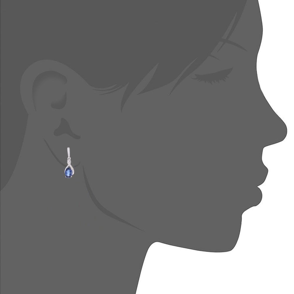 Tanzanite Drop Earrings - detail view | Prime Jewellery