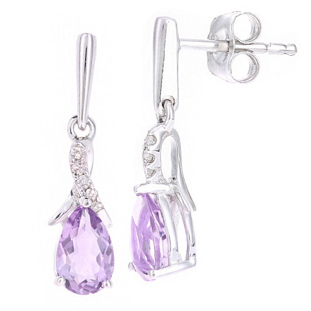 Amethyst Drop Earrings - detail view | Prime Jewellery