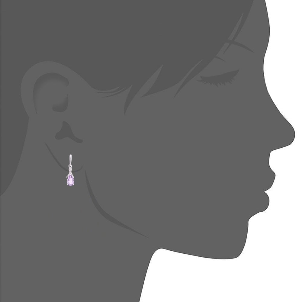 Amethyst Drop Earrings - detail view | Prime Jewellery