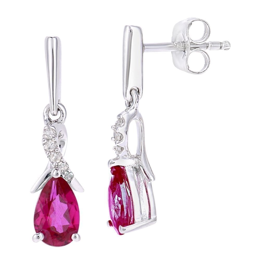 Ruby Drop Earrings - detail view | Prime Jewellery