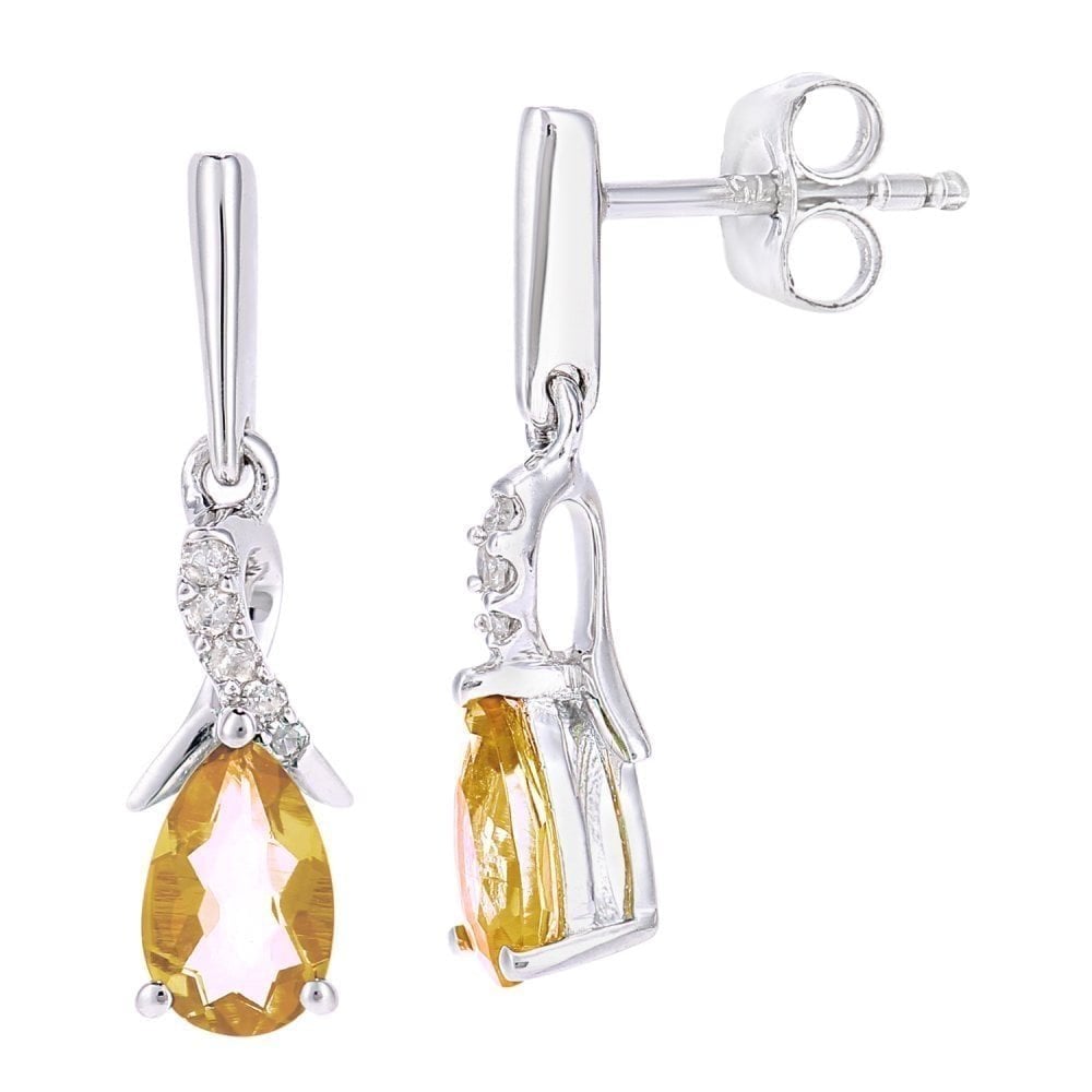 Citrine Drop Earrings - detail view | Prime Jewellery
