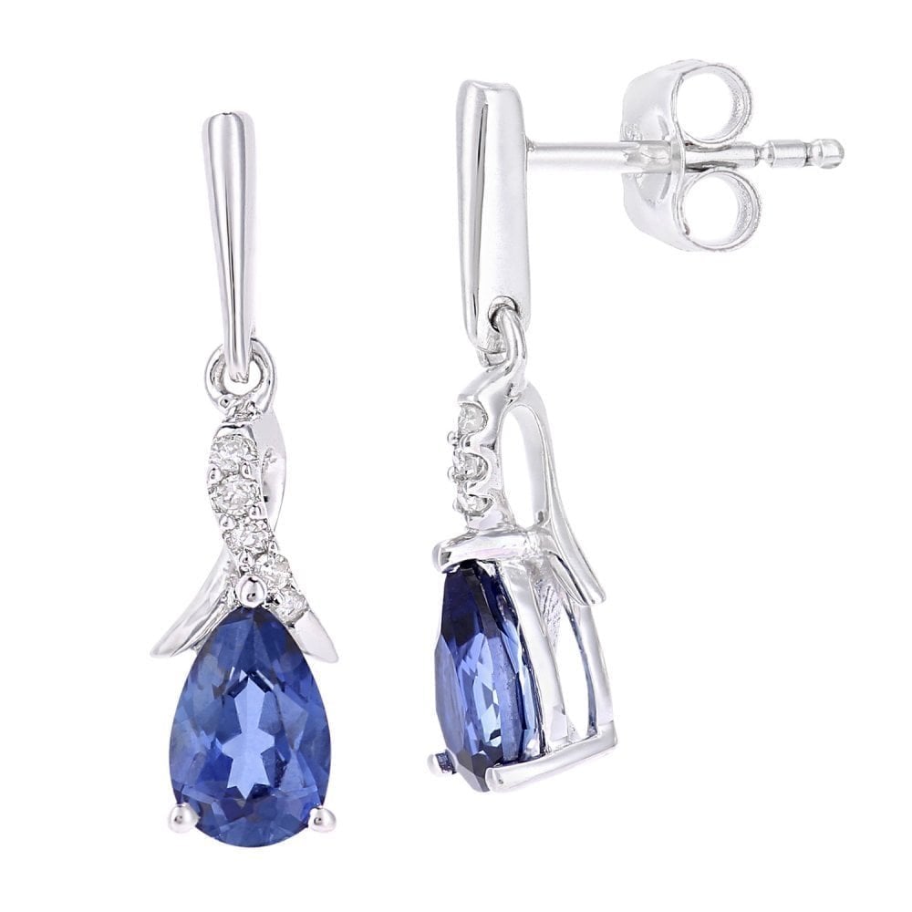 Tanzanite Drop Earrings - detail view | Prime Jewellery