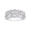 9ct White Gold 0.10 Carat Natural Diamond Lattice Ring