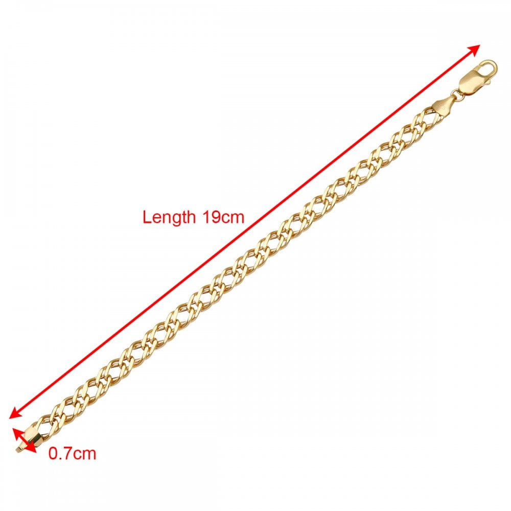 9ct Yellow Gold Double Curb Bracelet