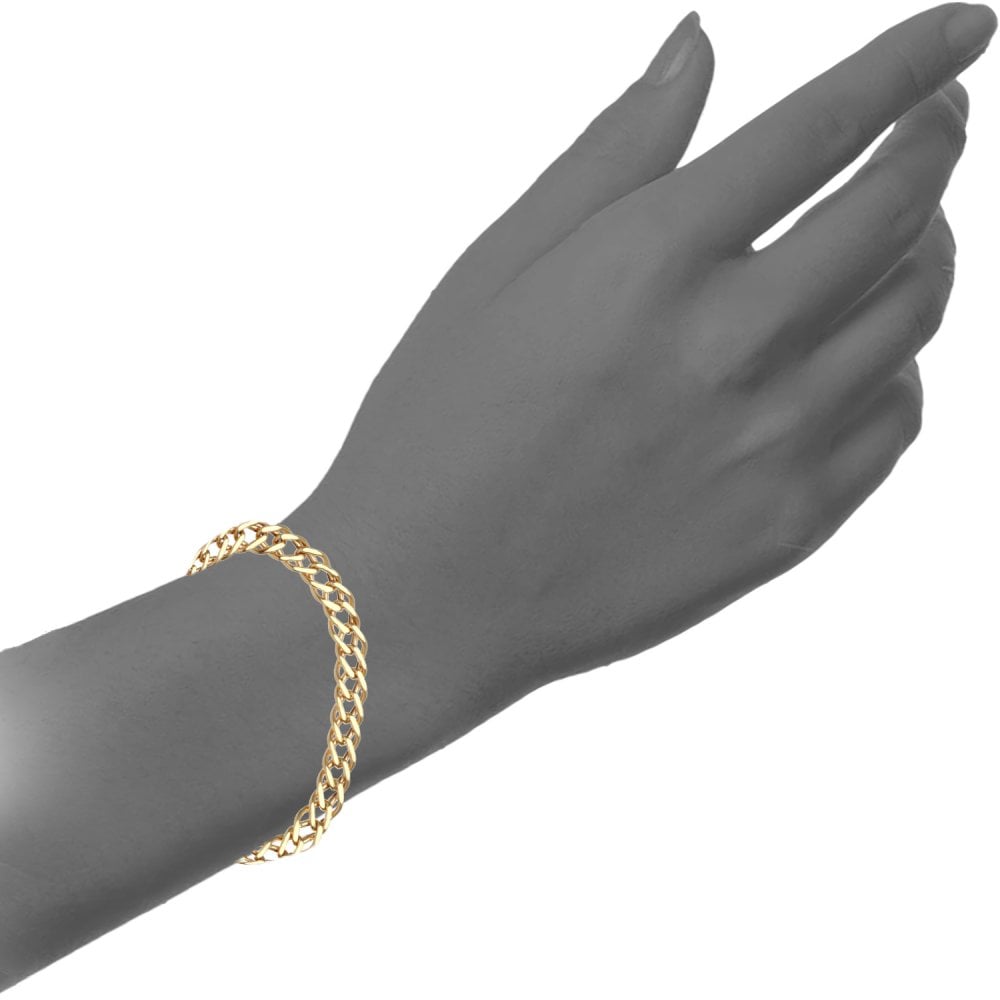 9ct Yellow Gold Double Curb Bracelet