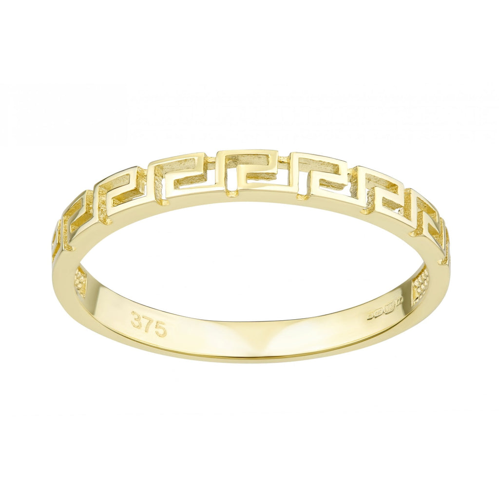 9ct Yellow Gold Greek Key Ring