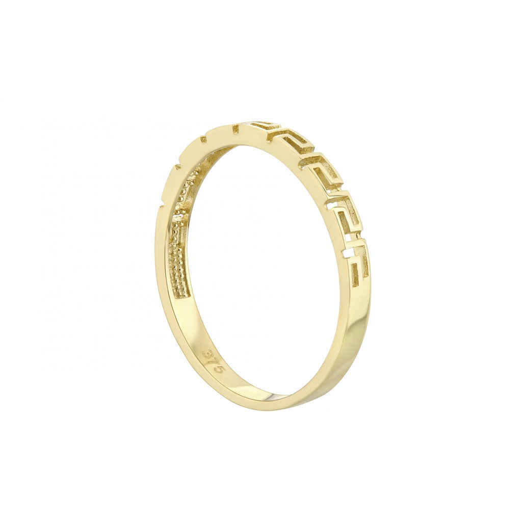 9ct Yellow Gold Greek Key Ring