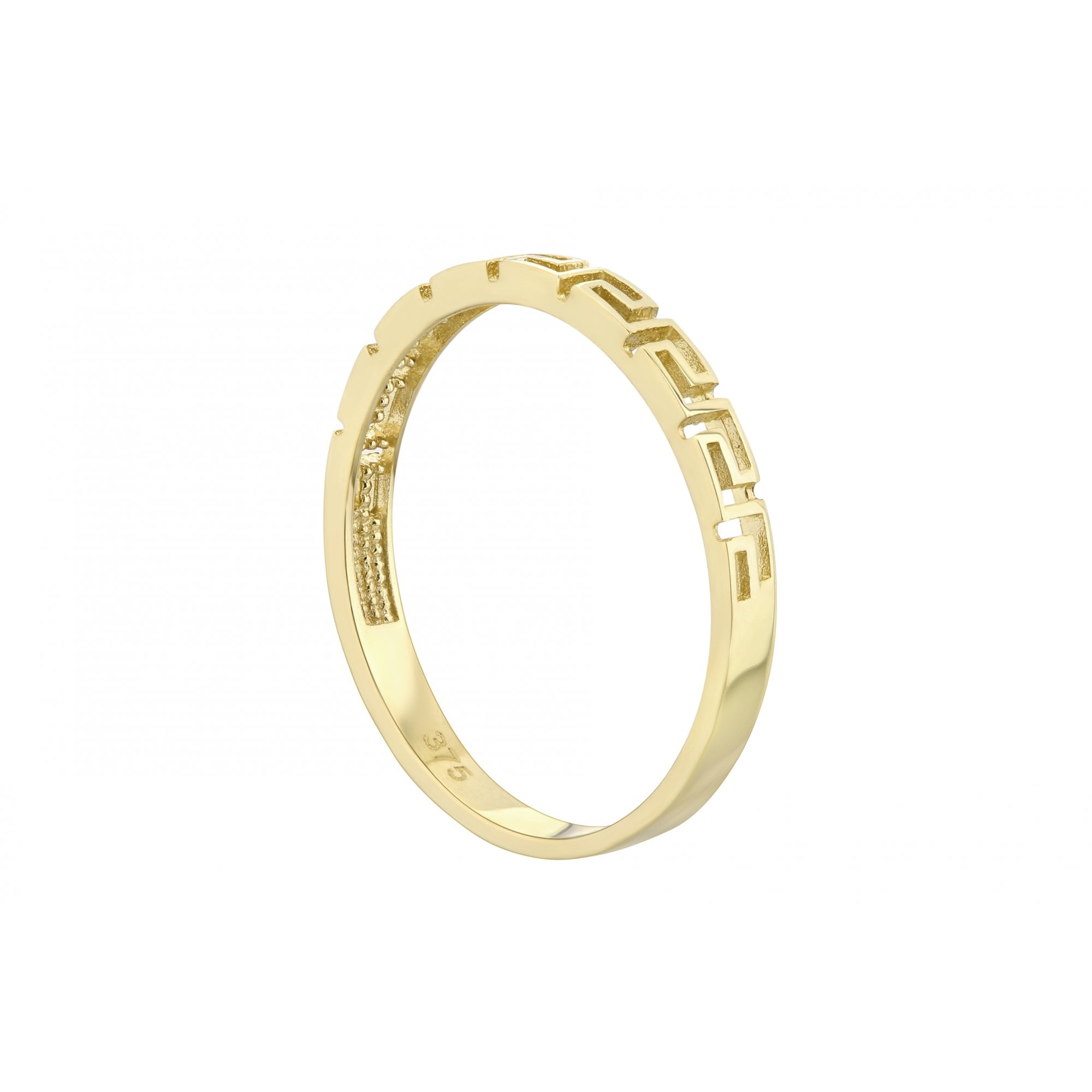 9ct Yellow Gold Greek Key Ring