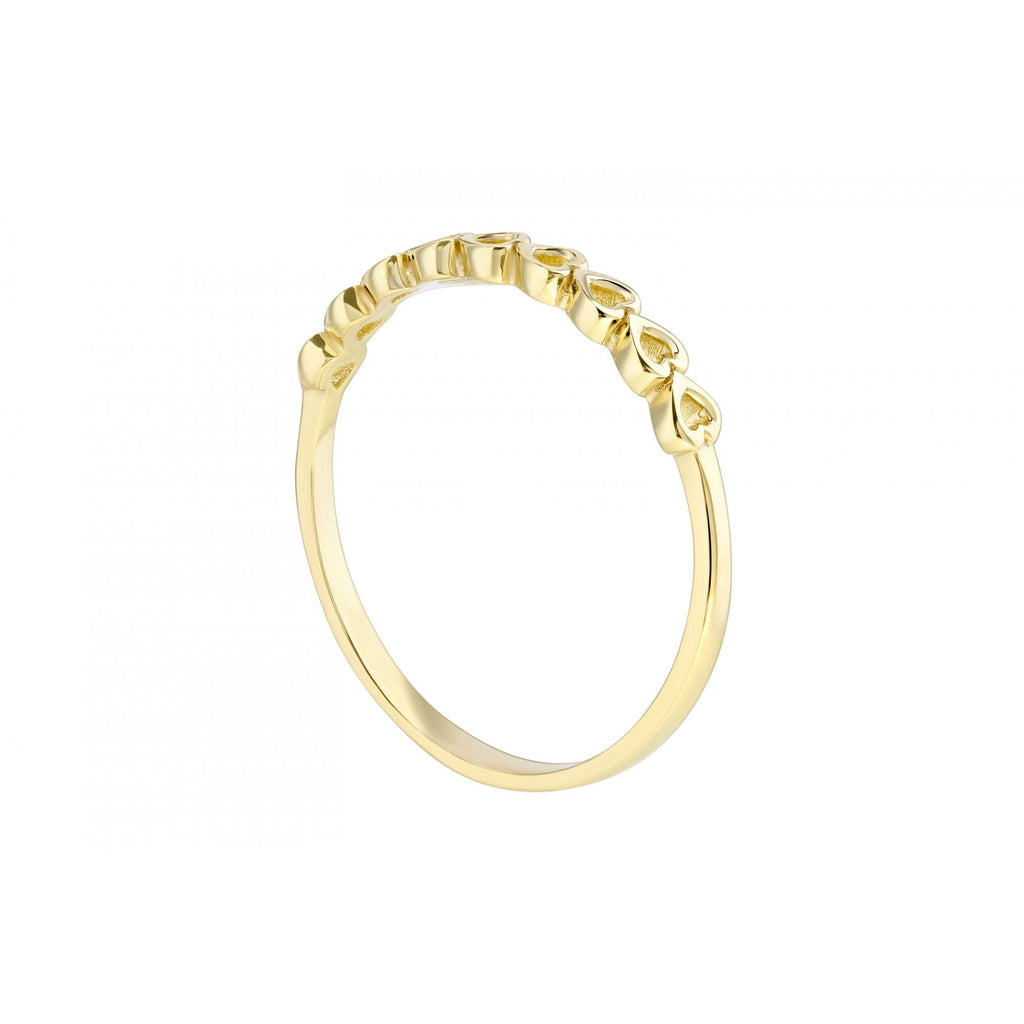 9ct Yellow Gold Heart Ring Multi Hearts Style