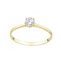 9ct Yellow Gold Solitaire Engagement Ring CZ Stone Set