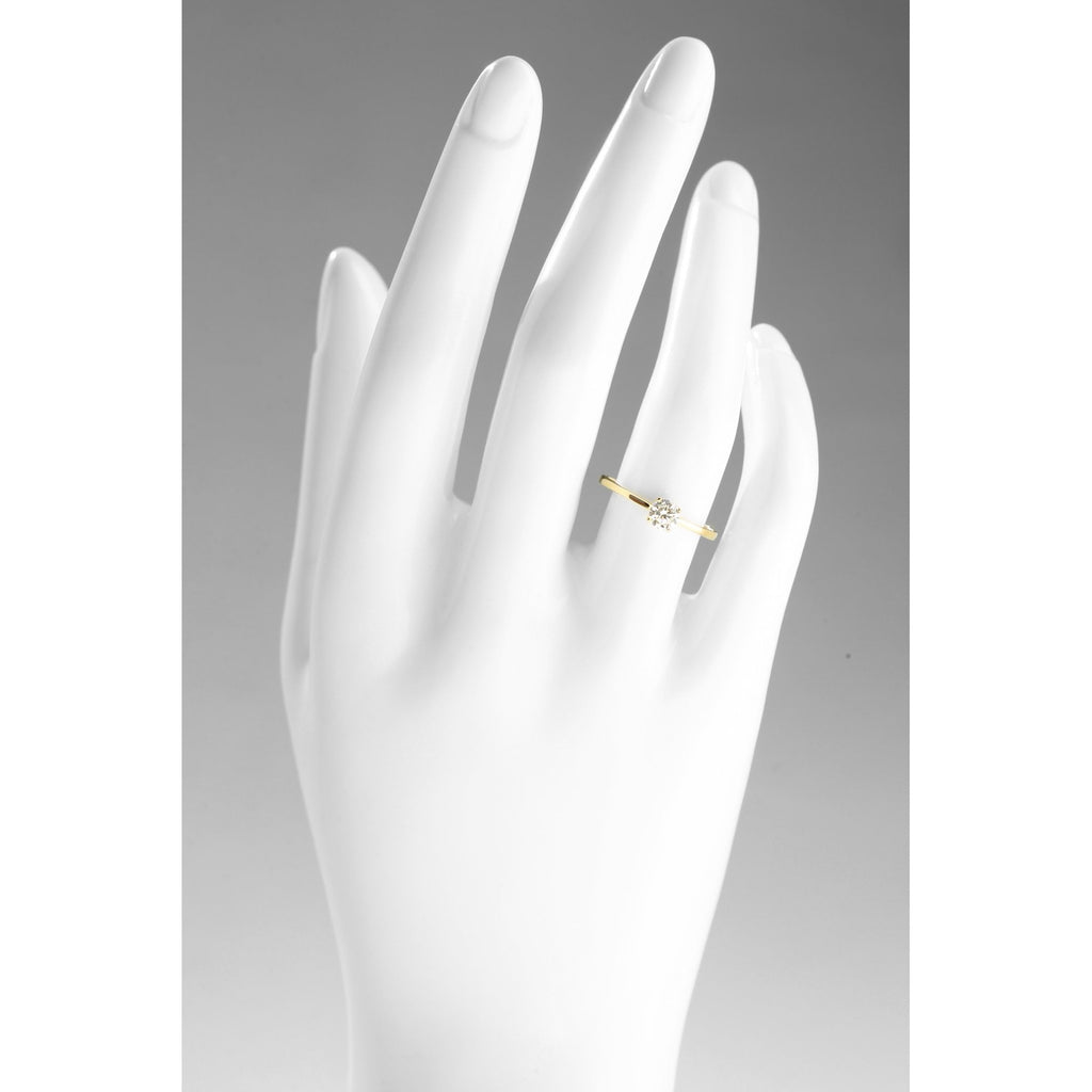 9ct Yellow Gold Solitaire Engagement Ring CZ Stone Set