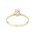 9ct Yellow Gold Solitaire Engagement Ring Oval Shape CZ Stone