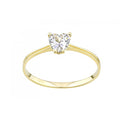 9ct Yellow Gold Heart Solitaire Engagement Ring CZ Stone