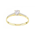 9ct Yellow Gold Engagement Ring with Cz Set Shoulders