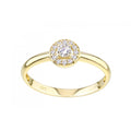 9ct Yellow Gold Halo Engagement Ring Cz Stone Set
