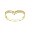 9ct Yellow Gold Wishbone Eternity Ring CZ Stone Set