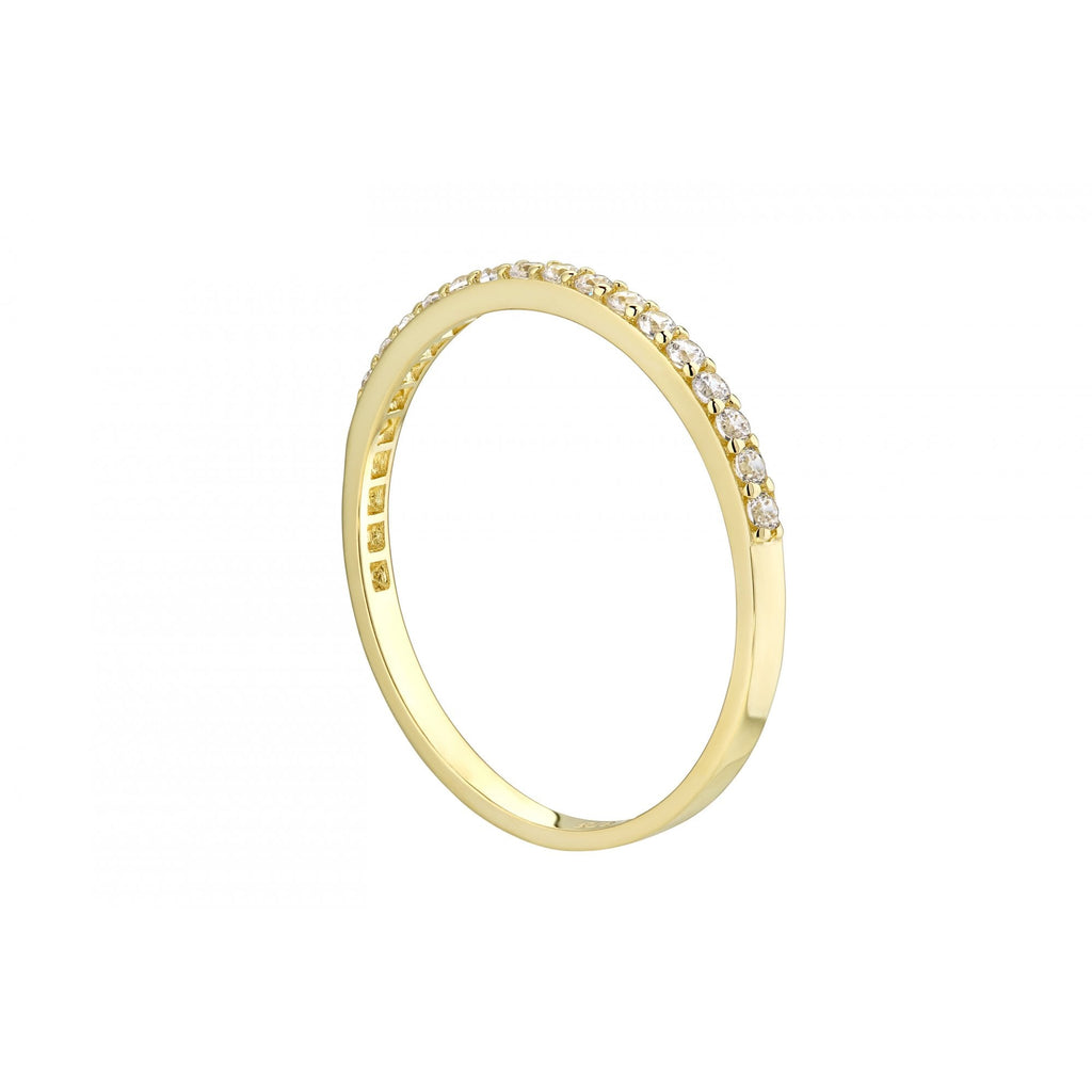 9ct Yellow Gold CZ Half Eternity Ring