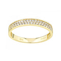 9ct Yellow Gold Wedding Band Ring Set with CZ Stones