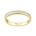 9ct Yellow Gold Baguette Eternity Ring with Channel Sset CZ Stones