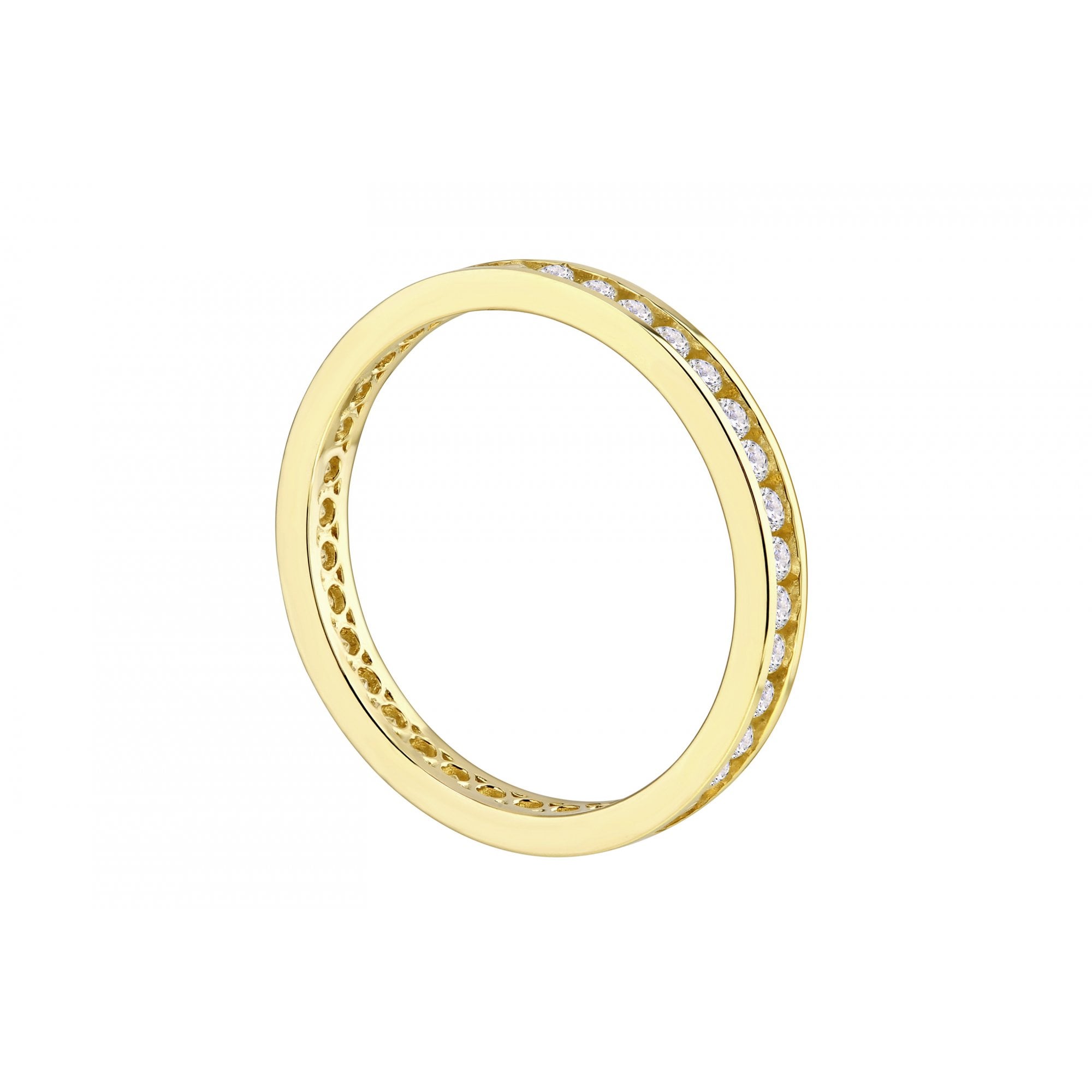 9ct Yellow Gold Channel Set Eternity Ring Cz Stones