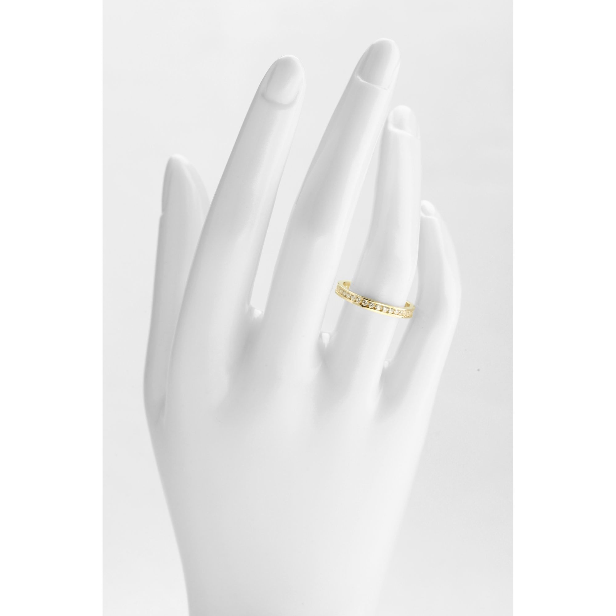 9ct Yellow Gold Channel Set Eternity Ring Cz Stones