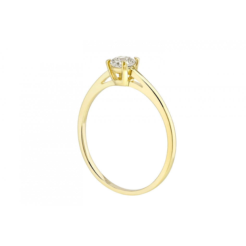 9ct Yellow Gold Solitaire Engagement Ring Cubic Zirconia Stone
