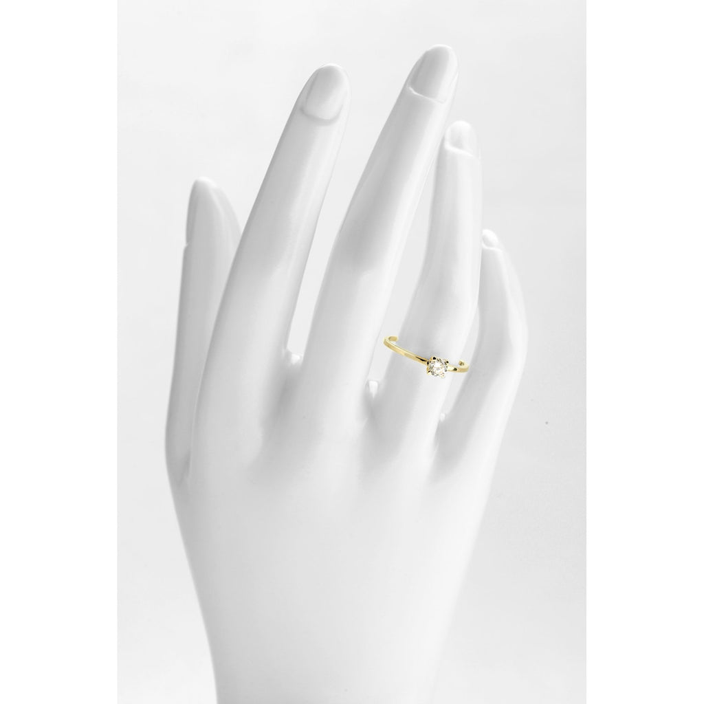 9ct Yellow Gold Solitaire Engagement Ring Cubic Zirconia Stone