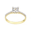 9ct Yellow Gold Engagement Ring with Cz Set Shoulders