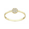 9ct Yellow Gold Halo Engagement Ring Cz Stone Set