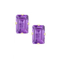 Octagon Amethyst Solitaire Stud Earrings 9ct Yellow Gold | Prime Jewellery