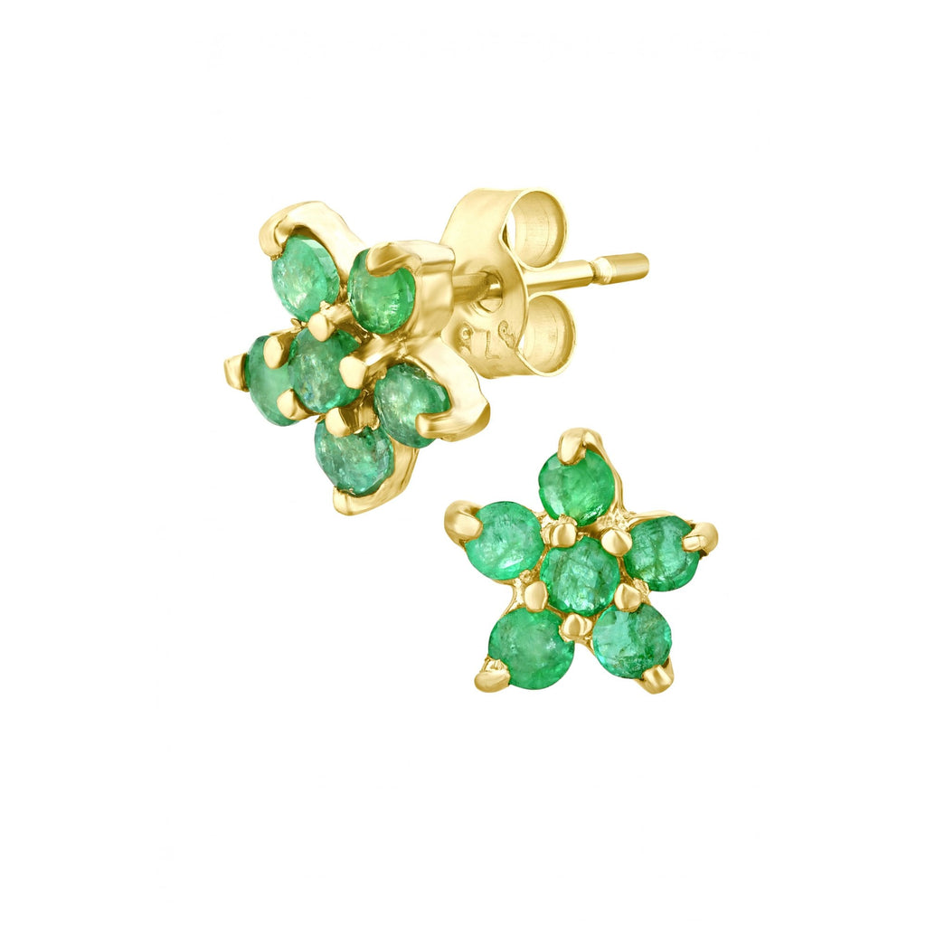 Emerald Stud Earrings - detail view | Prime Jewellery